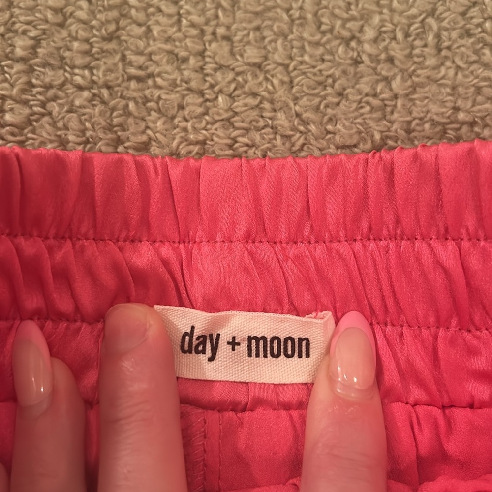 Day + Moon Pink Ruffle Mini Skirt - Picture 2 of 4